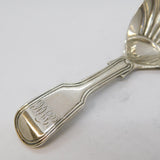 Victorian Sterling Silver Shell Bowl Tea Caddy Spoon Antique 1844 London
