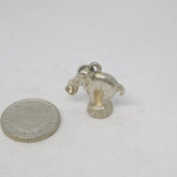 Sterling Silver Circus Elephant Charm Pendant Vintage c1970