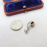 Sterling Silver Cabochon Goldstone Drop Charm Pendant Vintage c1970