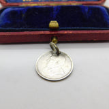 Victorian South African Sterling Silver Threepence Coin Charm 1896 Antique