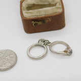 Sterling Silver Wedding Engagement Ring Charm Pendant Vintage c1970