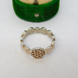 Studio Jewellery Sterling Silver Ciruclar Panel Dress Ring Vintage c1970