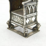 King George V Sterling Silver Coronation Chair Ornament Antique 1910 London
