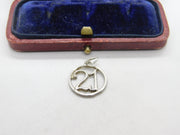 Sterling Silver 21st Birthday Charm Pendant Vintage c1970