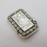 Victorian Aesthetic Movement Sterling Silver Vesta Case Antique 1898 Birmingham