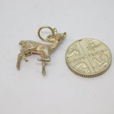 Sterling Silver Standing Deer Charm Pendant Vintage c1970