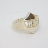 Sterling Silver DAD Shield Ring Vintage c1970 Size L 1/2