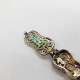 Sterling Silver Opening Enamel Musical Note Guitar Charm Pendant Vintage c1970s