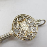 Sterling Silver Nuvo 21st Birthday Key Charm Pendant Vintage c1970