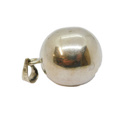 Sterling Silver Mexican Musical Chime Ball Sphere Charm Pendant Vintage c1970