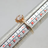 Rose-Gold On Sterling Silver Triple CZ Half Eternity Ring Vintage c2000 Size N