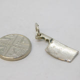 Sterling Silver Butchers Cleaver Charm Pendant Vintage c1970