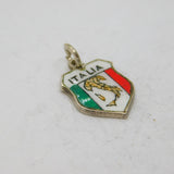 .800 Silver 'Italia' Enamel Shield Travel Souvenir Charm Vintage c1970s