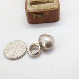 Sterling Silver Cast Heavy Heart with Pink Enamel Charm Pendant Vintage c1970