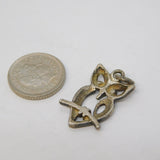 Sterling Silver Perched Owl Charm Pendant Vintage c1970