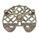 Mexican Style Sterling Silver Knot Pattern Dress Brooch Vintage c1970s