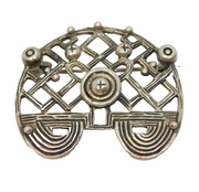 Mexican Style Sterling Silver Knot Pattern Dress Brooch Vintage c1970s