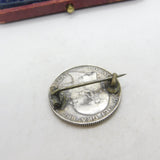 Sterling Silver King Edward VII One Shilling Coin Brooch 1902 Antique