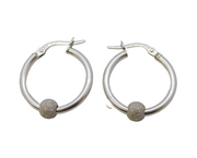 Italian 9ct White Gold Modernist Hoop Earrings Vintage c1990s