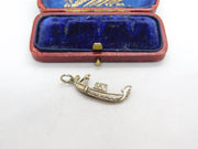 Sterling Silver Venetian Gondola Charm Pendant Vintage c1970