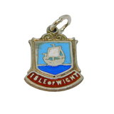 Sterling Silver Isle of Wight Enamel Souvenir Charm Pendant Vintage c1970