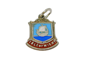 Sterling Silver Isle of Wight Enamel Souvenir Charm Pendant Vintage c1970