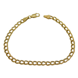 Sterling Silver Gilt Essentail Curb Link Chain Bracelet Vintage c1970s