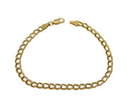 Sterling Silver Gilt Essentail Curb Link Chain Bracelet Vintage c1970s
