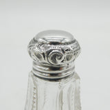 Victorian Sterling Silver Topped Cut Glass Scent Bottle Antique 1890 London AF