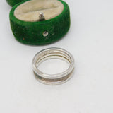 Sterling Silver Textured Pattern Dress Ring Vintage c1970 Size P UK