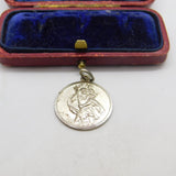 Sterling Silver St Christopher Travel Saint Charm Pendant Vintage c1970
