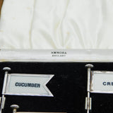Boxed Set of Sterling Silver & Bakelite Sandwich Flags Antique 1936 Birmingham