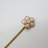Scandinavian Sterling Silver Gilt & Enamel Floral Stick Pin Antique c1920s