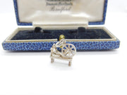 Sterling Silver Traditional Spinning Wheel Charm Pendant Vintage c1970