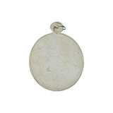 Sterling Silver Flat Oval Dog-Tag Style Charm Pendant Vintage c1970