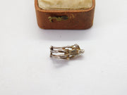 Sterling Silver Skiing Charm Pendant Vintage c1970