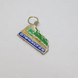 800 Silver Enamel Gibraltar Souvenir Charm Pendant Vintage c1970s
