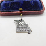 Sterling Silver State of Missouri USA Charm Pendant Vintage c1970