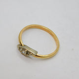 Sterling Silver & Gilt Triple Spinel Dress Ring Vintage c1970 Size R 1/2