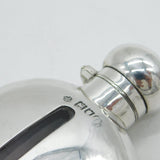 Victorian Sterling Silver Mounted Glass Hip Flask & Stirrup Cup Antique London