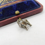 Sterling Silver Donkey Carrying Baskets Charm Pendant Vintage c1970