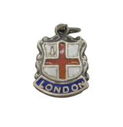 Sterling Silver Enamel London Souvenir Charm Pendant Vintage c1970