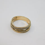 Sterling Silver White Topaz Cross Over Dress Ring Vintage c1970 Size P