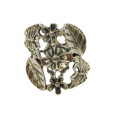 Sterling Silver Butterflies & Flowers Studio Dress Ring Vintage c1990 Size P 1/2