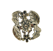 Sterling Silver Butterflies & Flowers Studio Dress Ring Vintage c1990 Size P 1/2