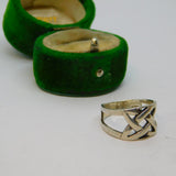 Sterling Silver Celtic Knot Style Split Band Ring Vintage c1970 Size J