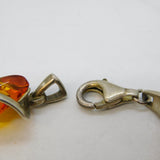 Sterling Silver & Baltic Amber Floral Pattern Bracelet Vintage c1970s