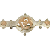 Sterling Silver, Flower & Bird Pattern Sweetheart Brooch Antique c1910