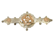 Sterling Silver, Flower & Bird Pattern Sweetheart Brooch Antique c1910