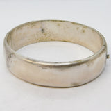 Victorian Silver Plated Floral Decorated Bangle Bracelet Antique c1880s